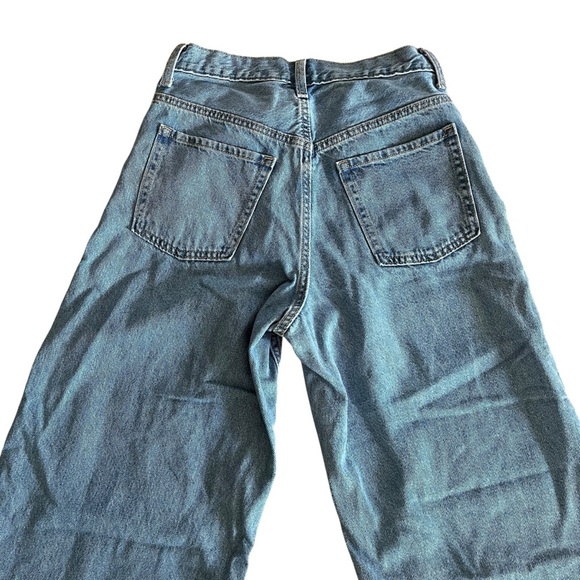 Old Navy Wide Leg High Rise Jeans Size 6 Tall 30” Inseam Vintage Wash Denim - Picture 10 of 12